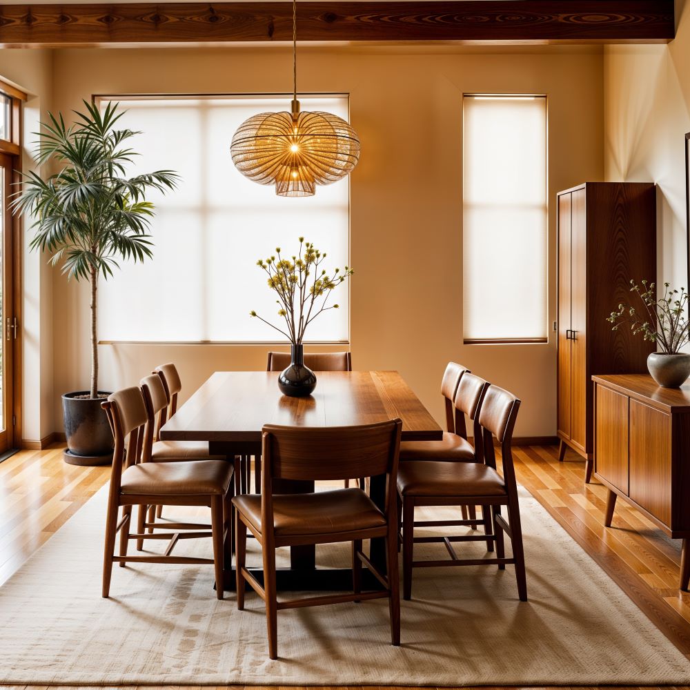 Wooden dining table with upholstered chairs exporters